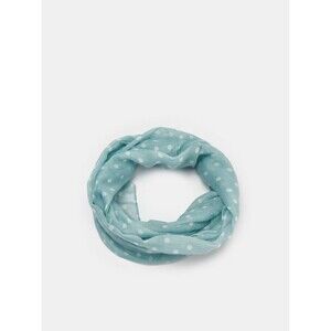 2 Chic Light Gauzy Polka Dot Infinity Scarf Aqua Blue White